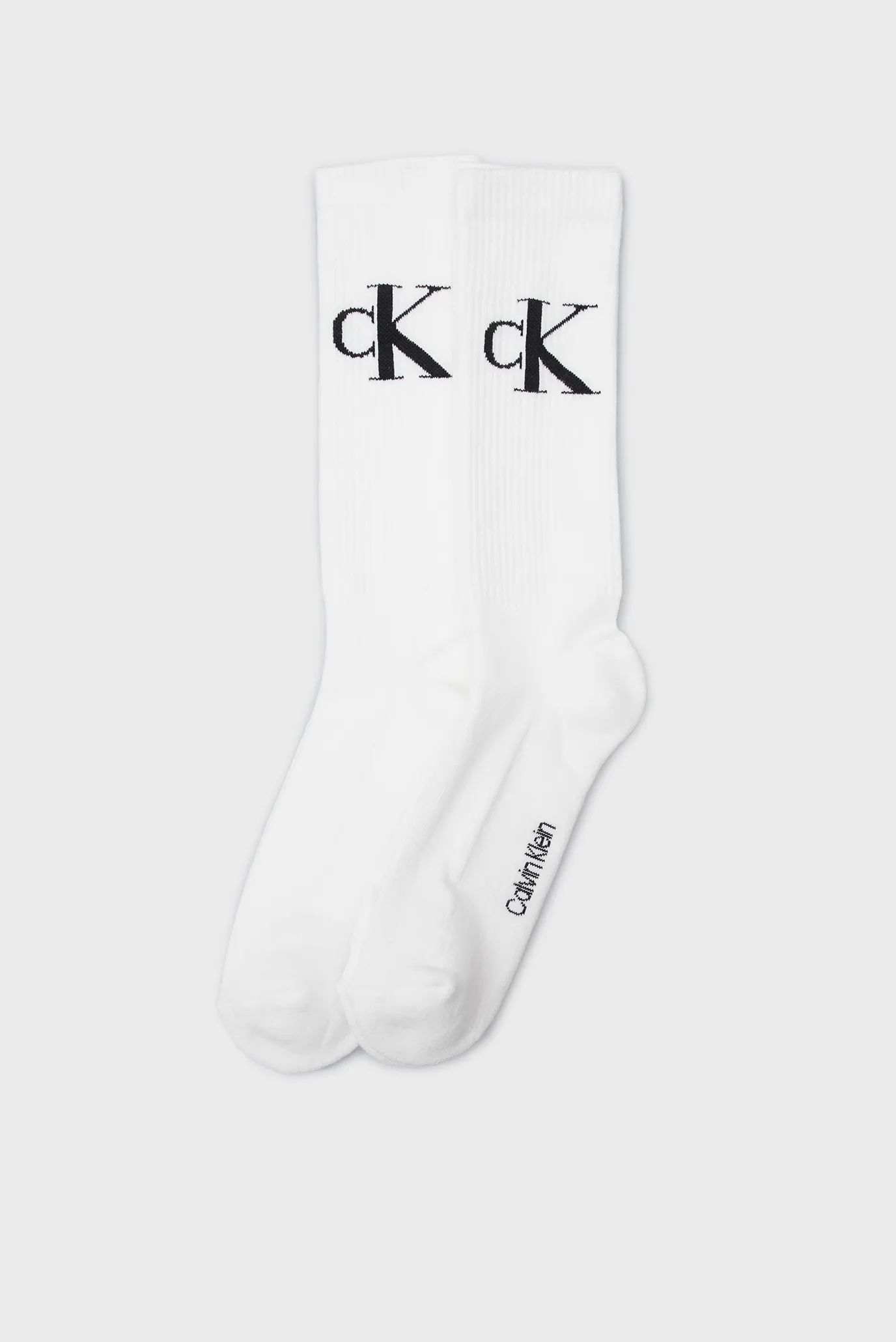 Мужские белые гольфы (2 пары) CKJ MEN SOCK 2P MONOGRAM 2