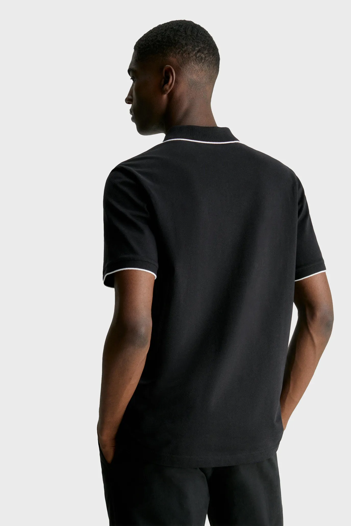 Чоловіче чорне поло STRETCH PIQUE TIPPING POLO 3