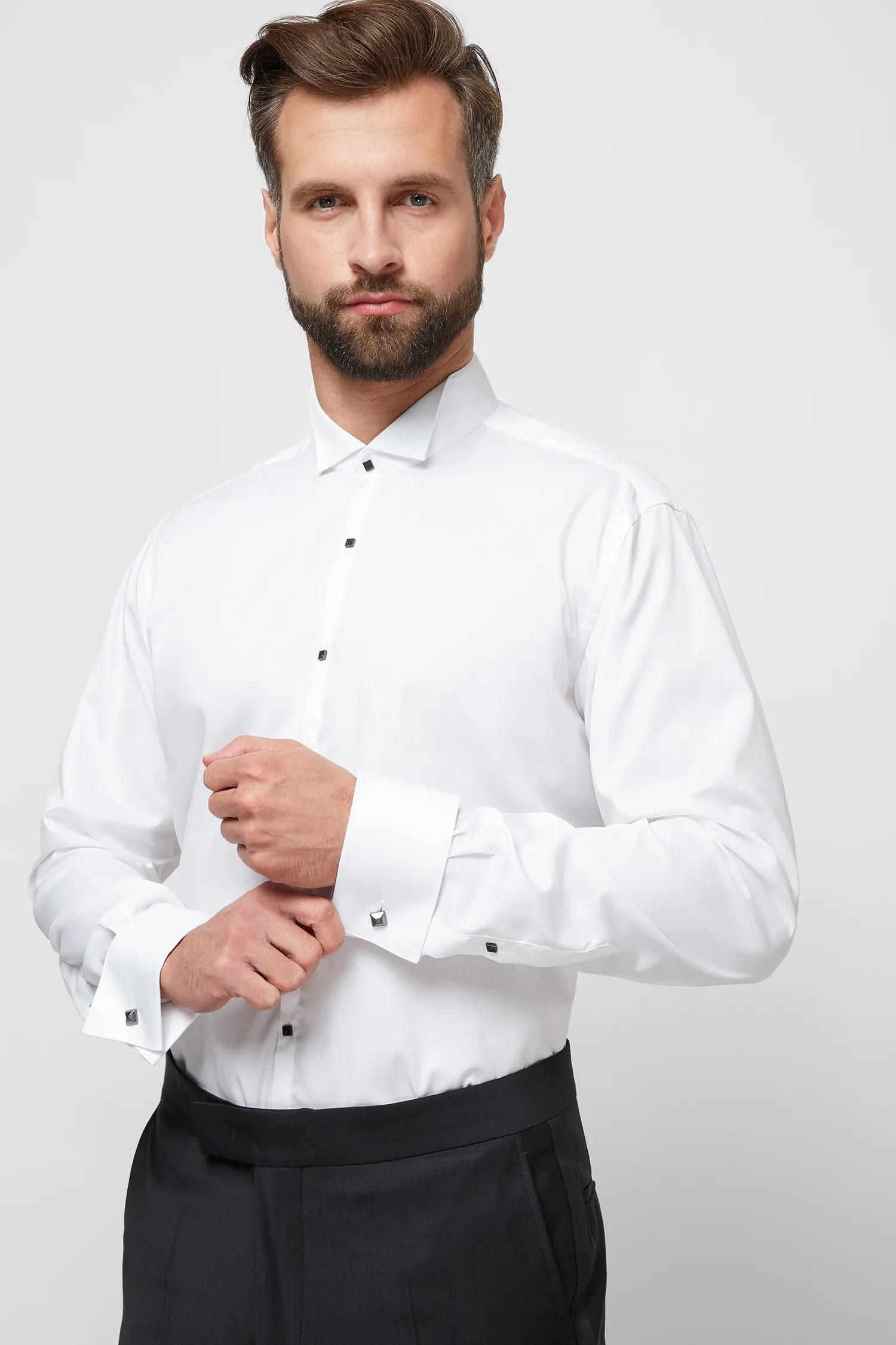 Мужская белая рубашка 5