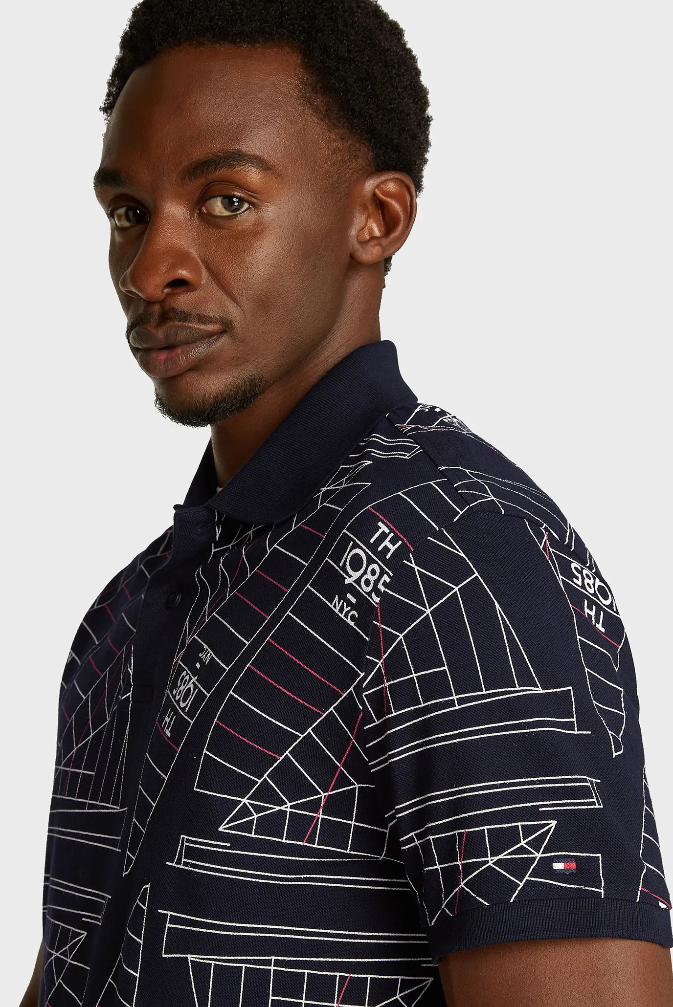 Чоловіче темно-синє поло з візерунком SAILING 4