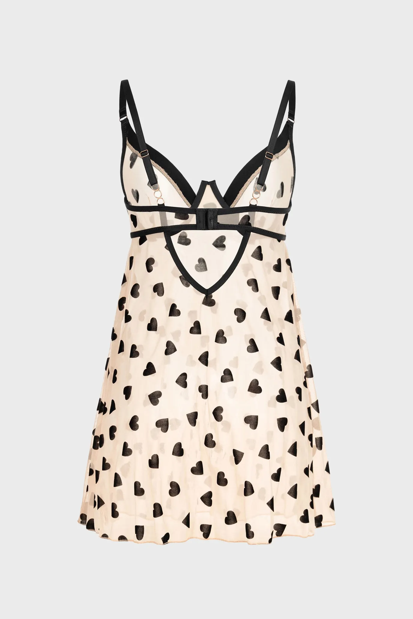 Жіноча бежева нічна сорочка з візерунком 2