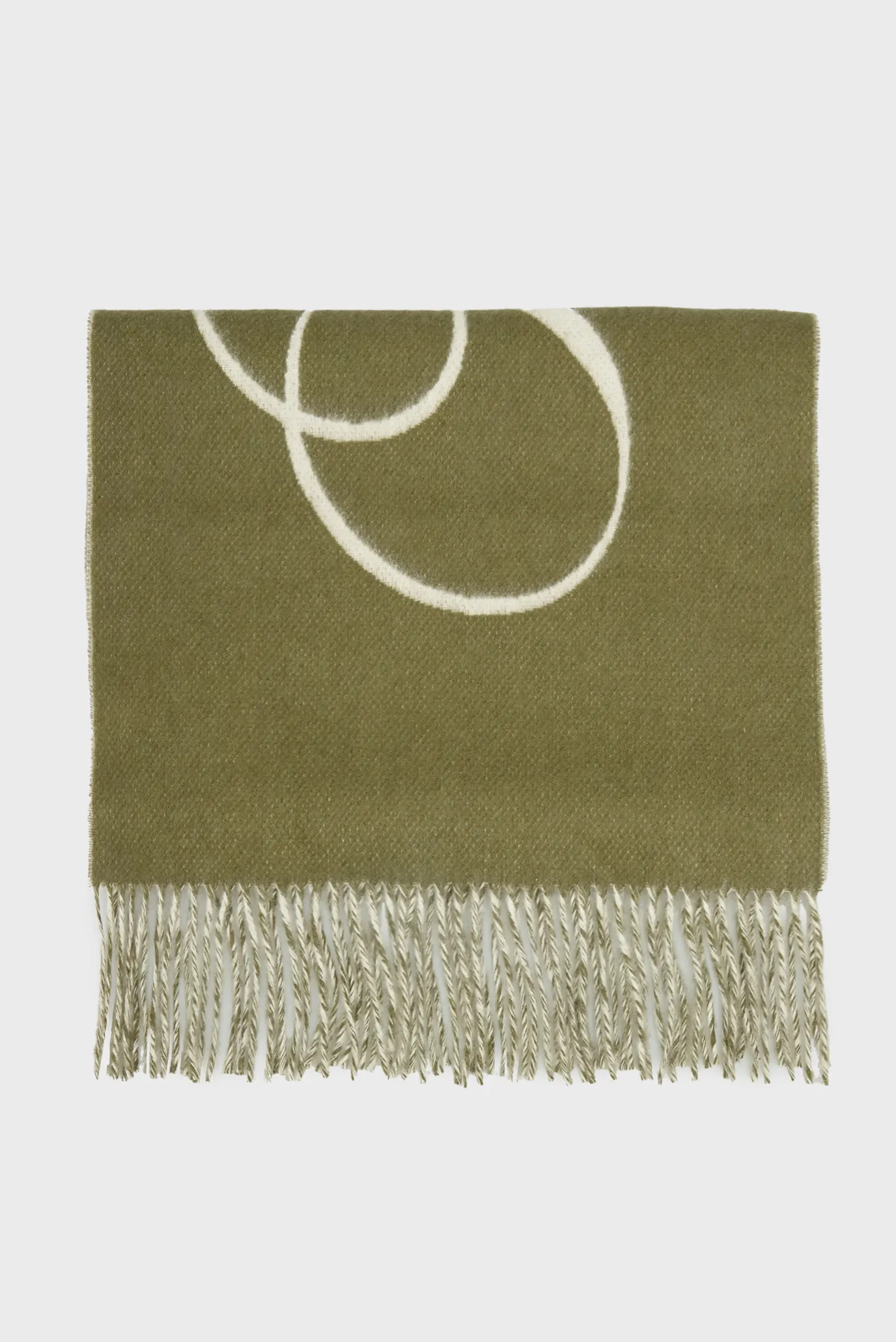 Жіночий зелений вовняний шарф SCRIPT LOGO 3