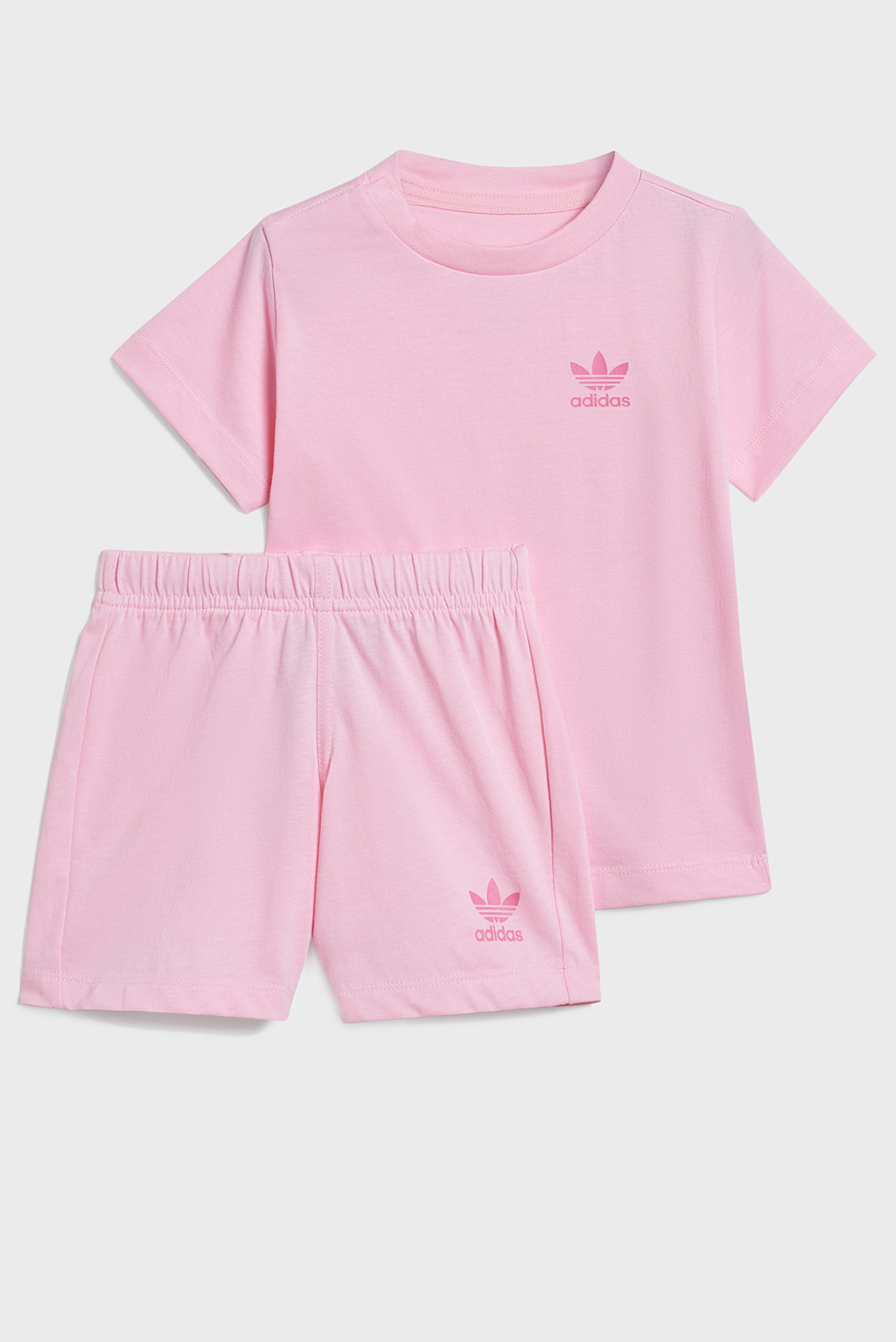 Детский розовый комплект одежды (футболка, шорты) 1