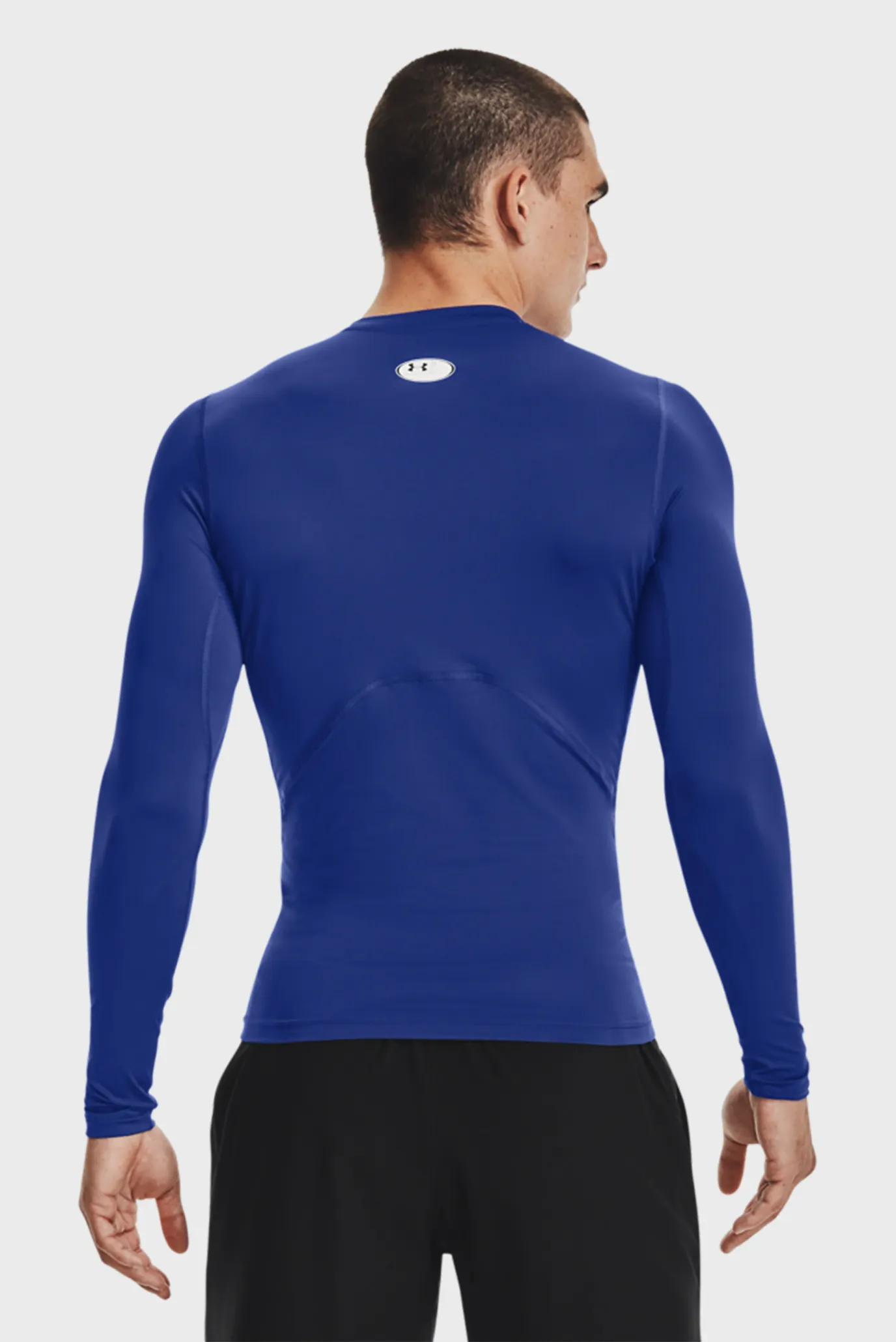 Чоловічий синій лонгслів UA HG Armour Comp LS 3