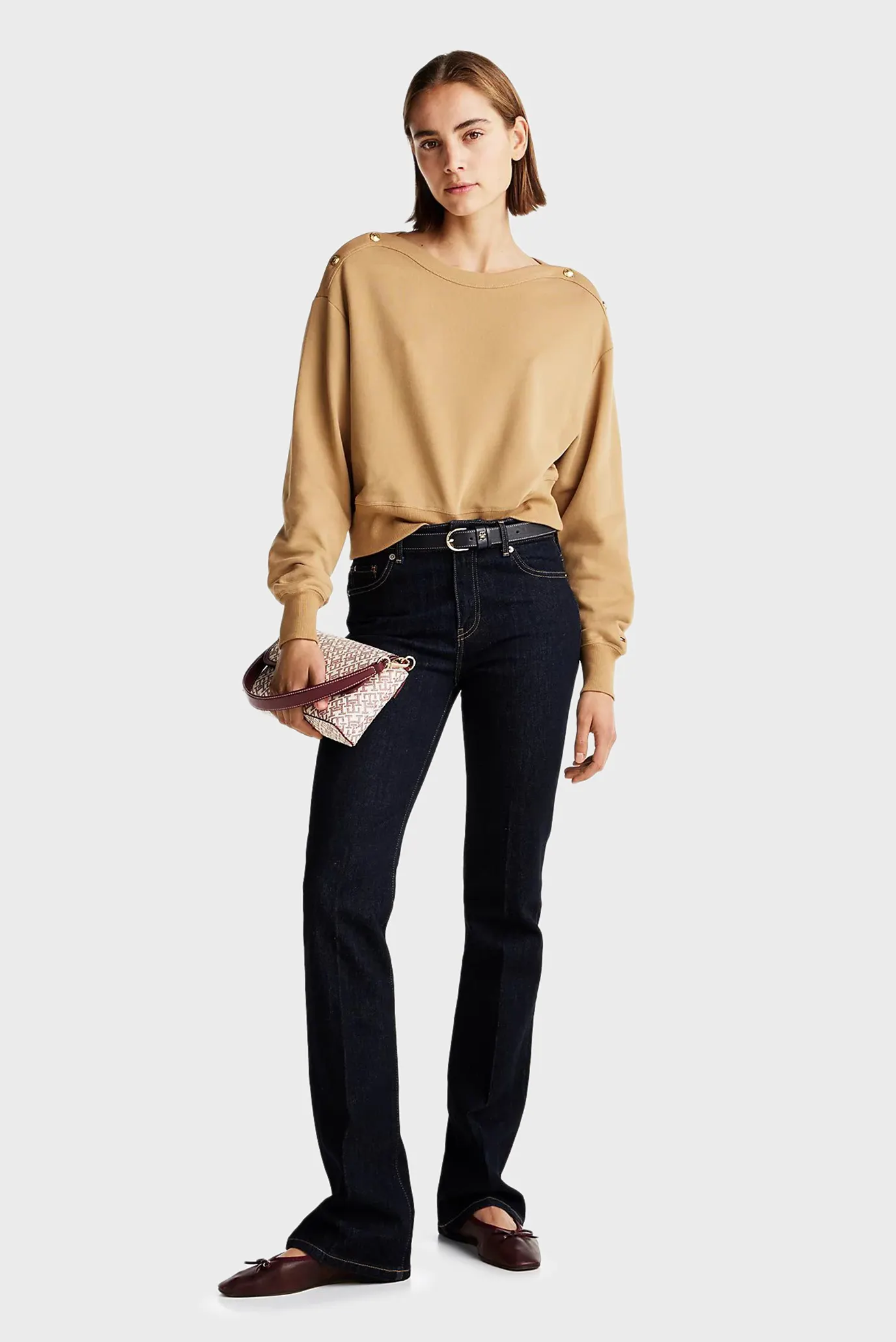 Жіночий бежевий світшот GOLD BTN BOAT-NK 2