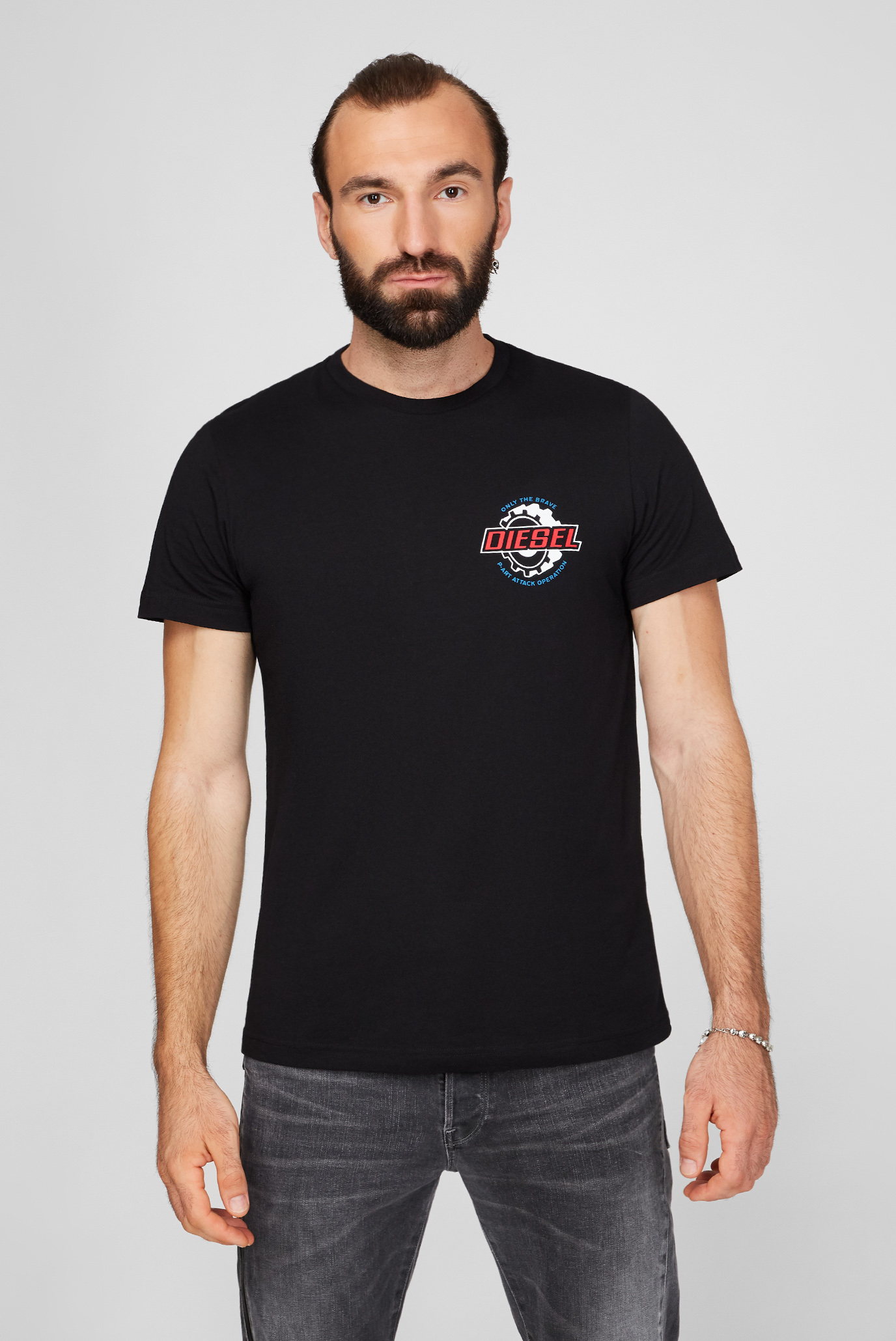 Чоловіча чорна футболка T-DIEGOS-K23 1