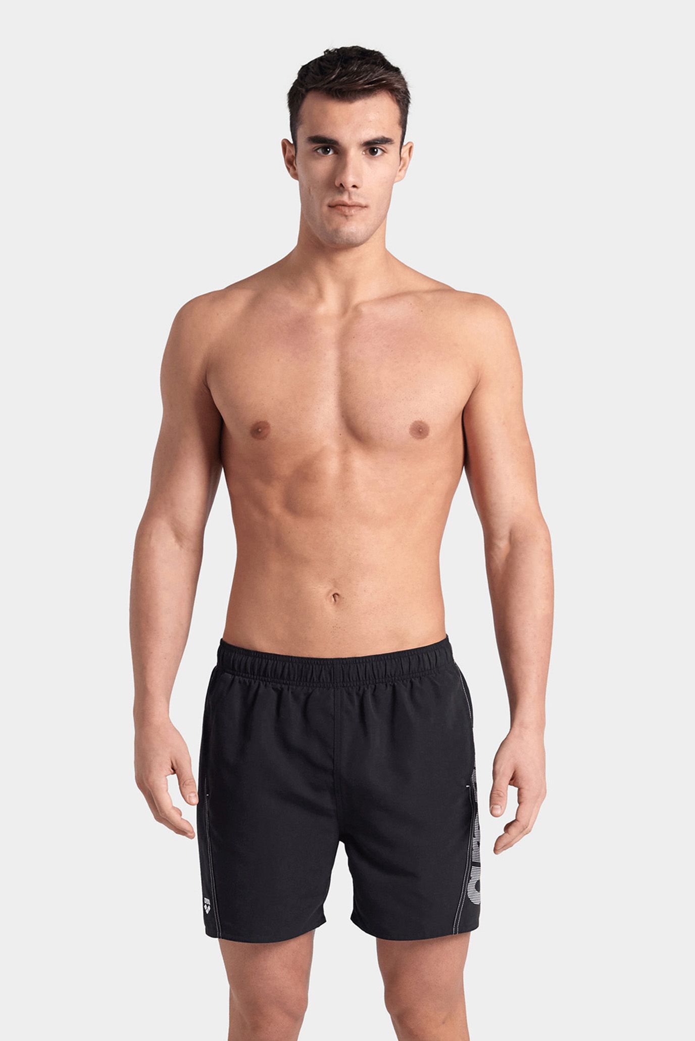 Мужские черные плавательные шорты FUNDAMENTALS LOGO BOXER R 1
