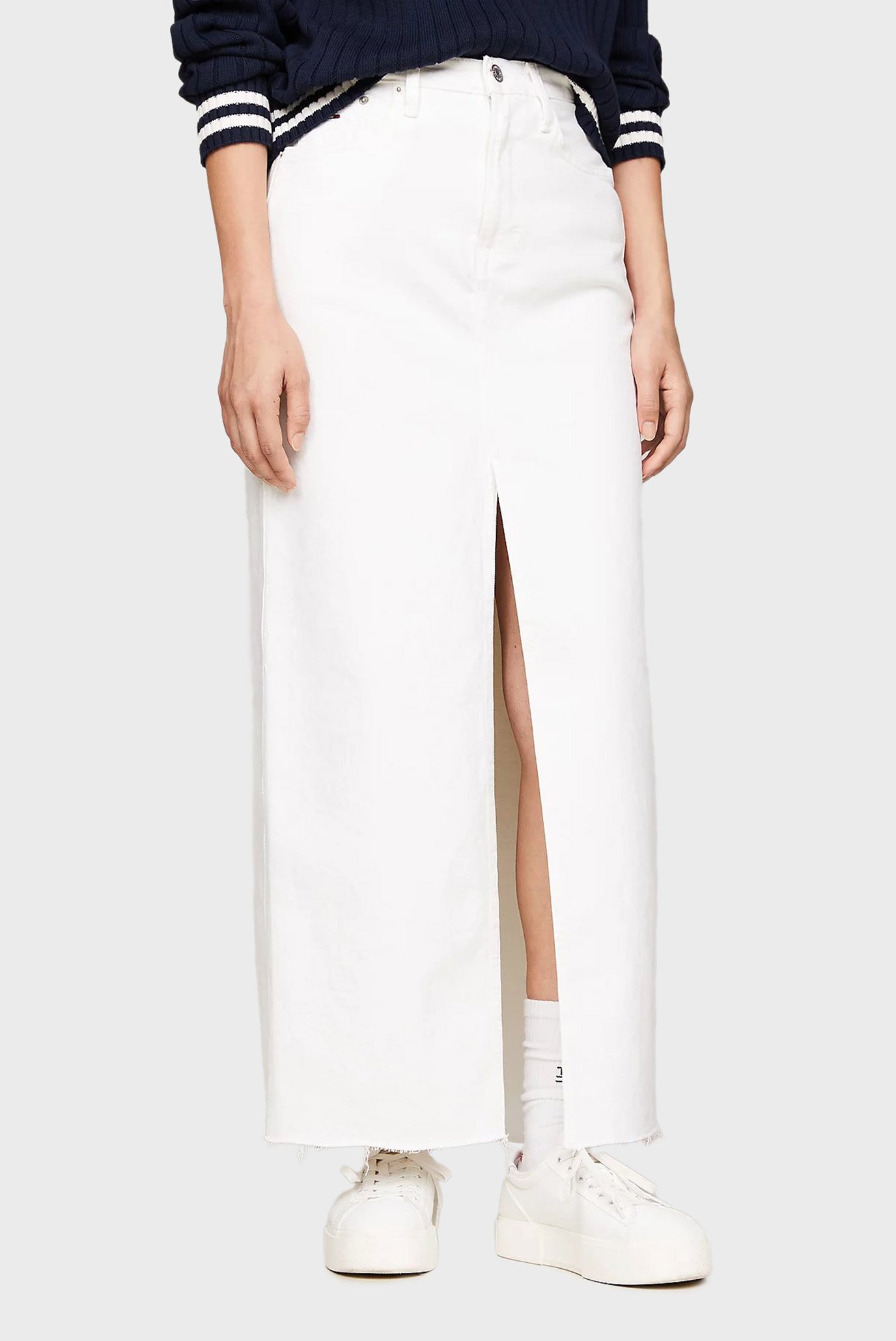 Жіноча біла джинсова спідниця CLAIRE HGH MAXI 1