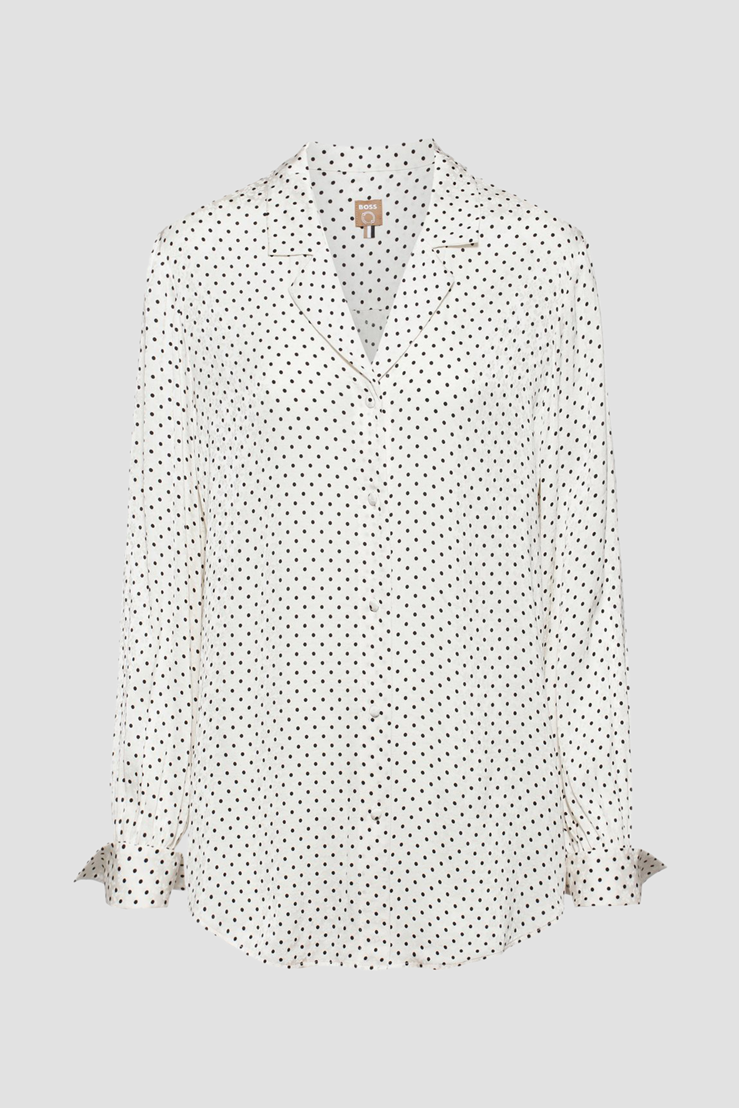 Женская белая блуза в горошек 1