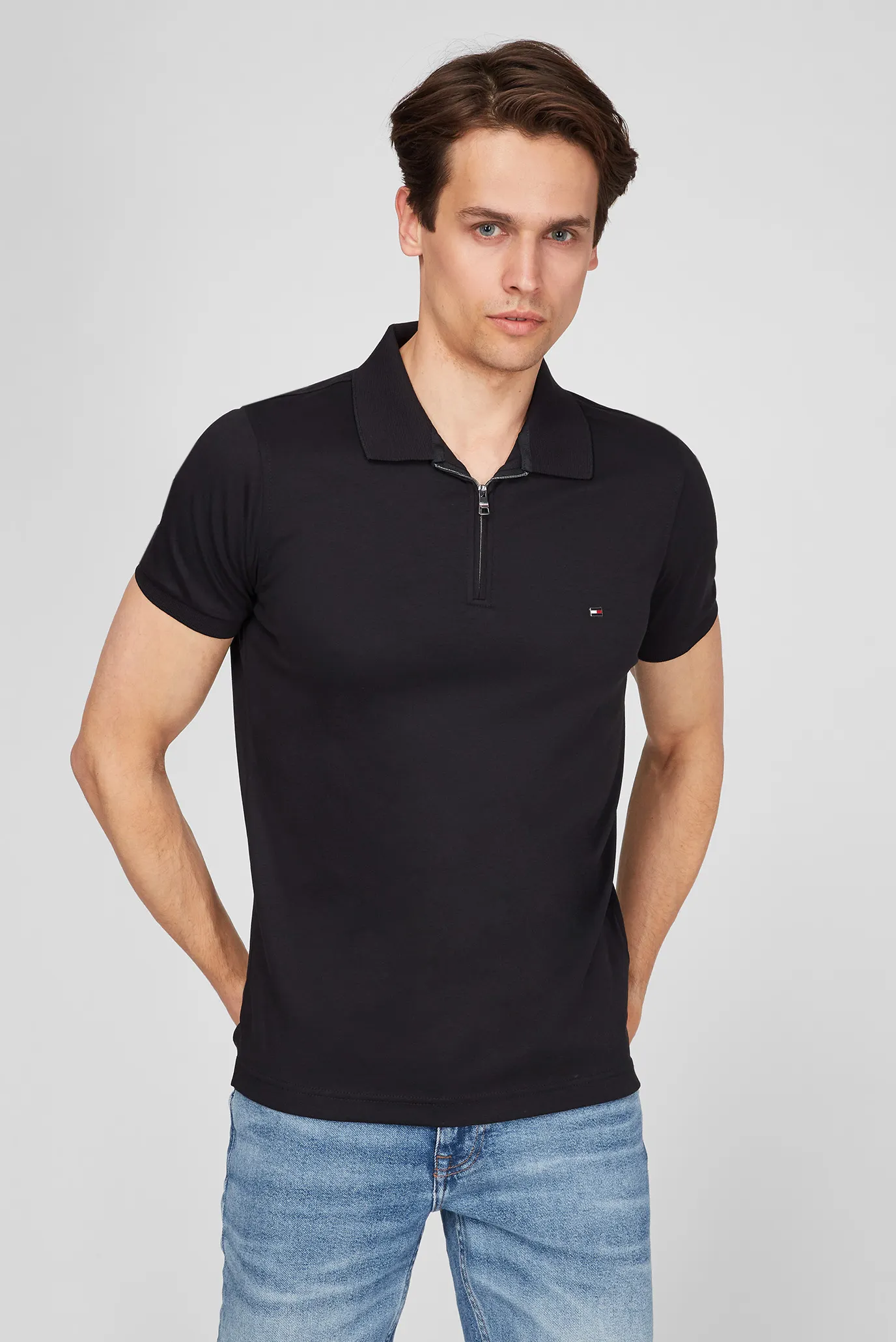 Мужское черное поло Tommy Hilfiger MW0MW18309 — MD-Fashion