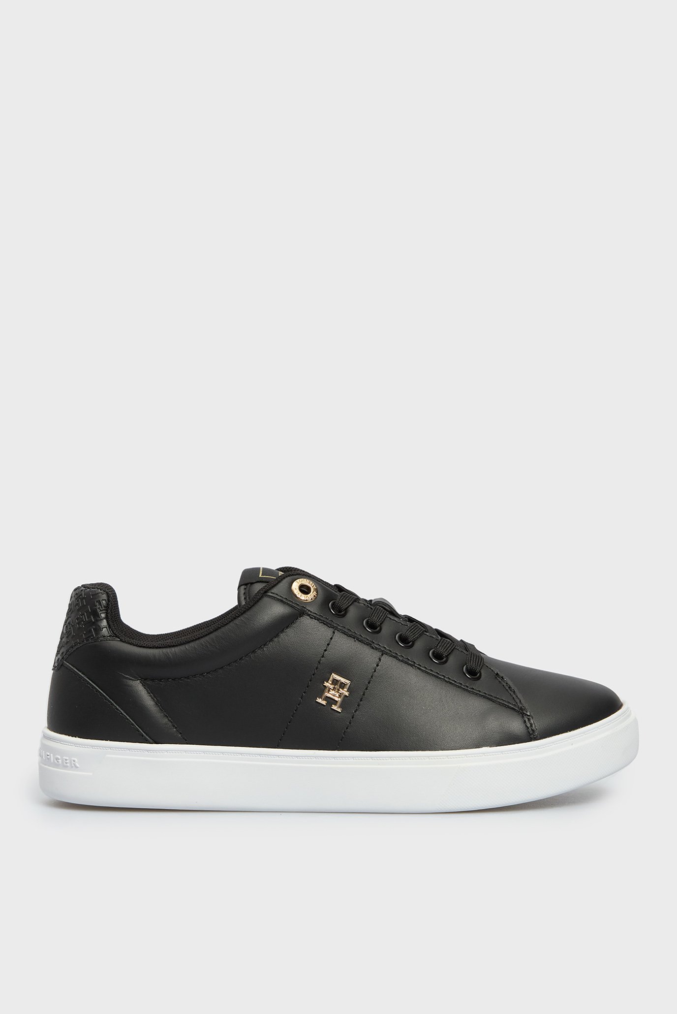 Женские черные кожаные сникерсы ELEVATED ESSENT SNEAKER MONOGRAM 1