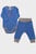 Дитячий синій комплект одягу (боді, брюки)