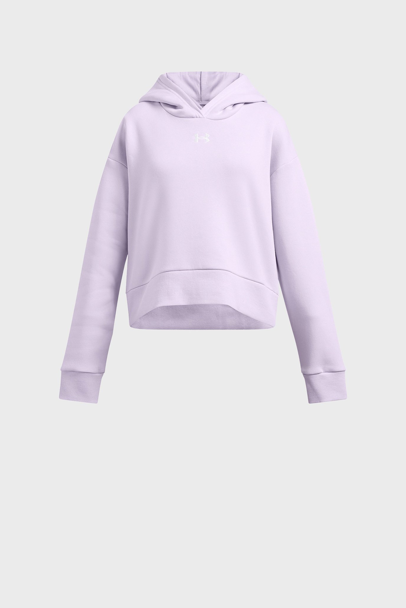 Детское сиреневое худи UA Rival Fleece Crop Hoodie 1