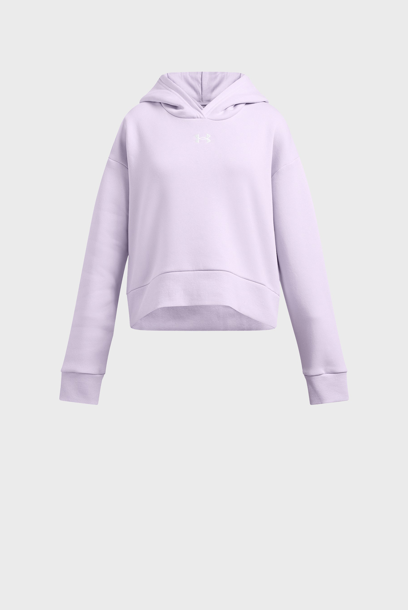 Дитяче бузкове худі UA Rival Fleece Crop Hoodie 1