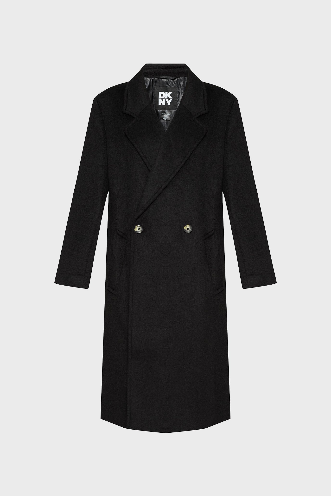 Женское черное шерстяное пальто Черный L DKNY D2G4A203 Женское черное шерстяное пальто Черный L DKNY D2G4A203