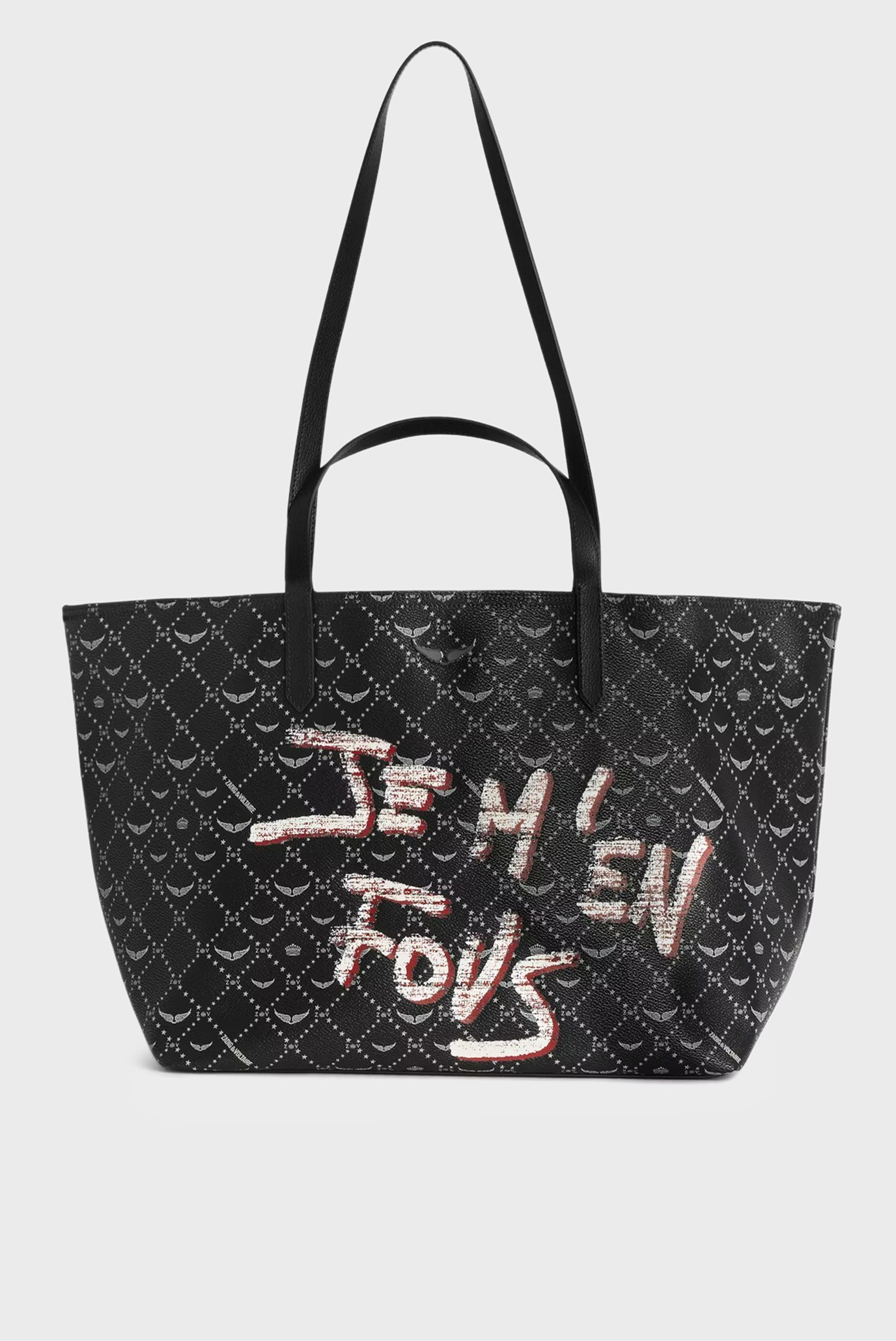 Жіноча чорна сумка з візерунком Shopper XL 1