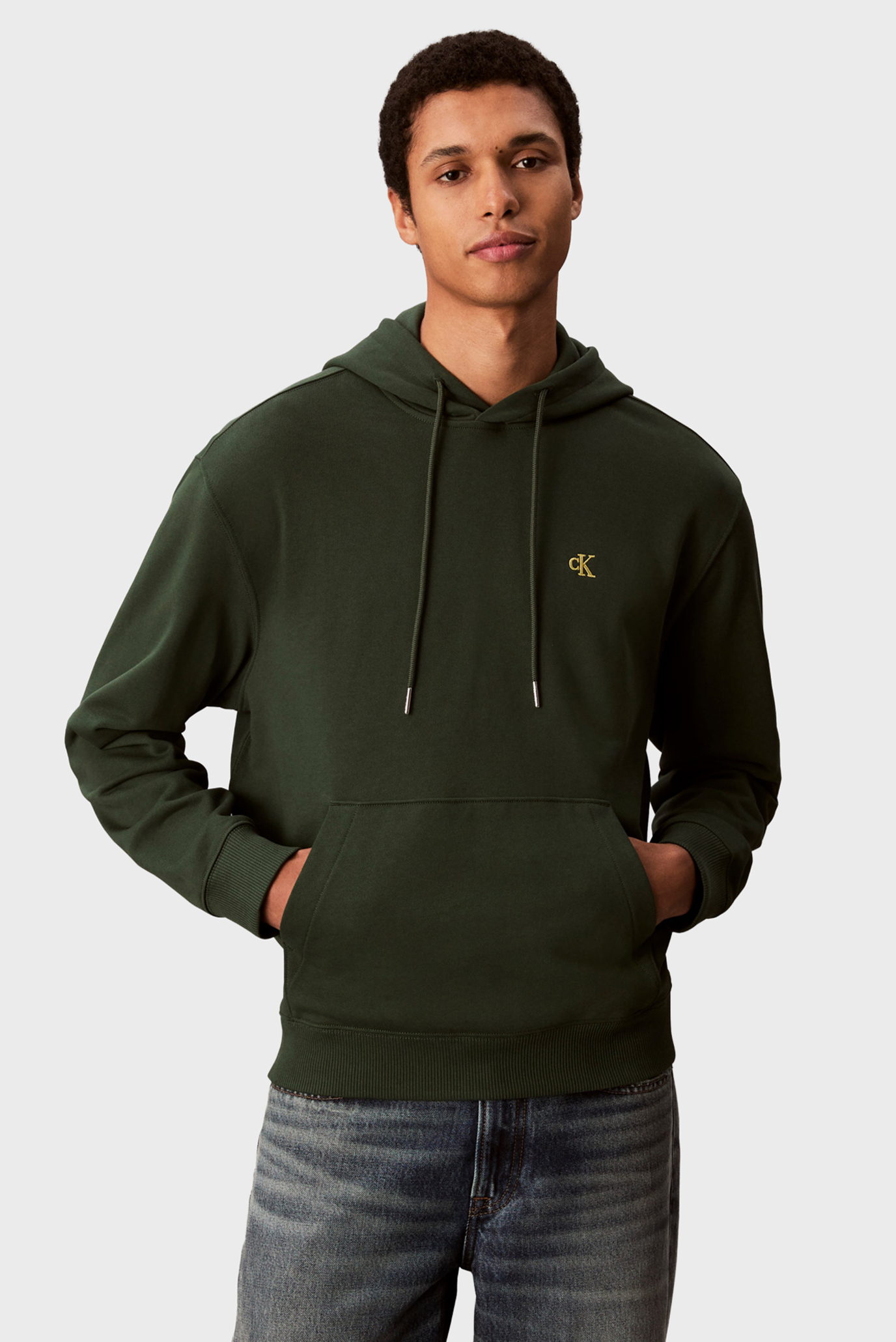 Мужское темно-зеленое худи LS EU 350TERRY Зеленый S Calvin Klein Jeans LV04RC297G Мужское темно-зеленое худи LS EU 350TERRY Зеленый S Calvin Klein Jeans LV04RC297G