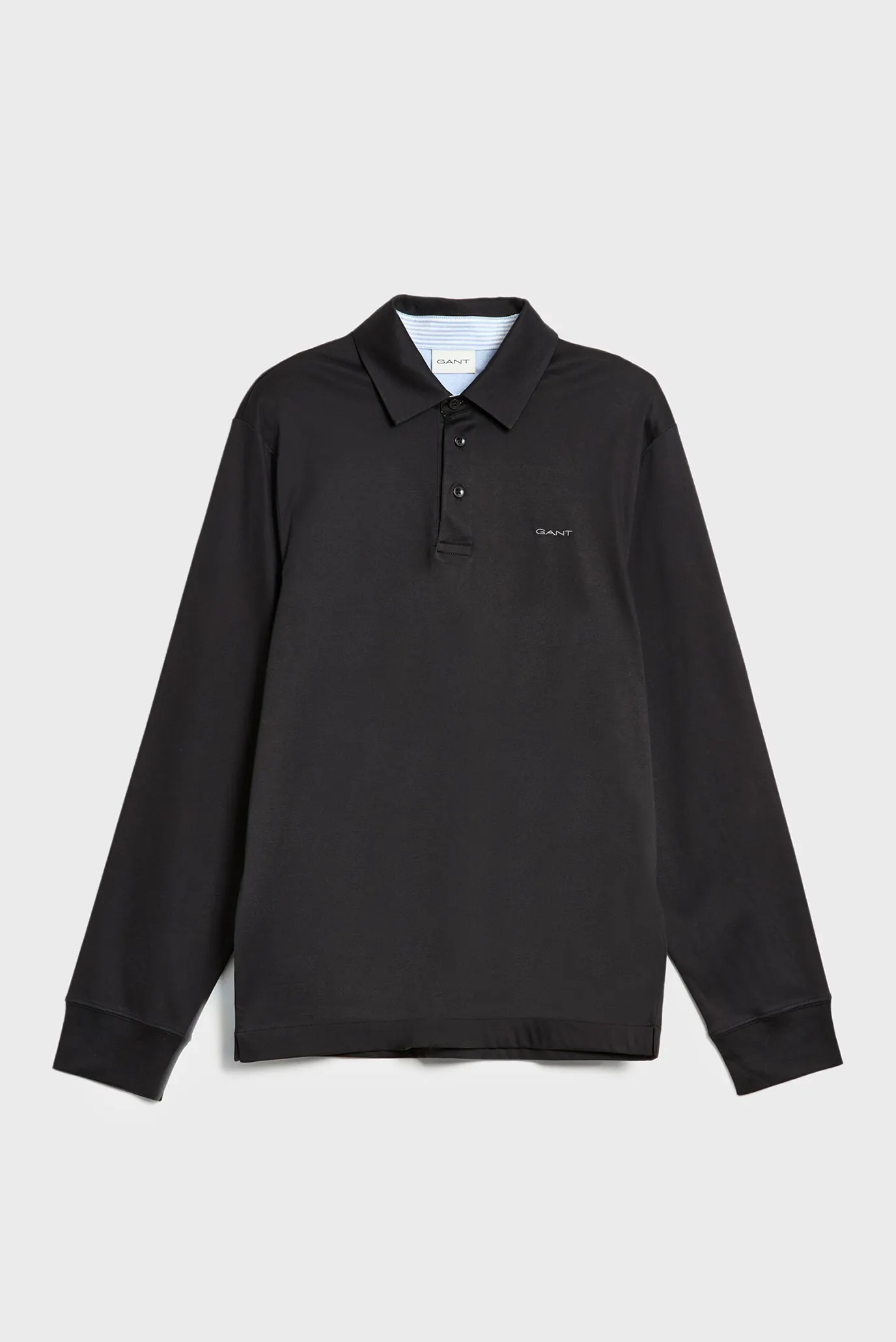 Мужское черное поло MERCERIZED LS JERSEY RUGGER 5