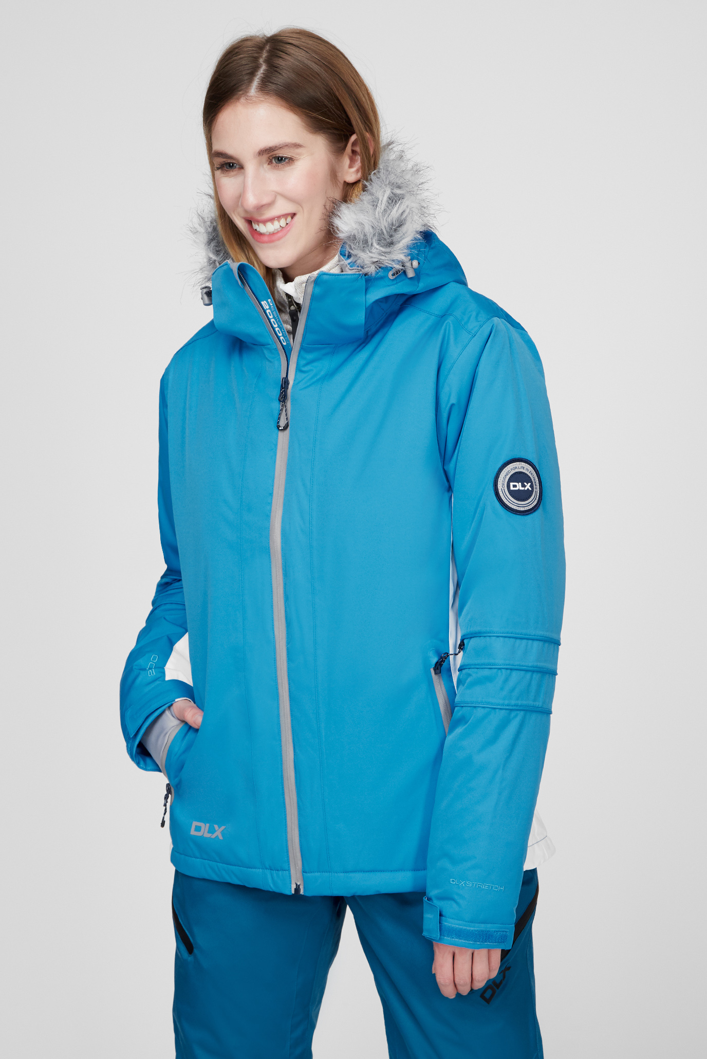 Женская голубая лыжная куртка 1