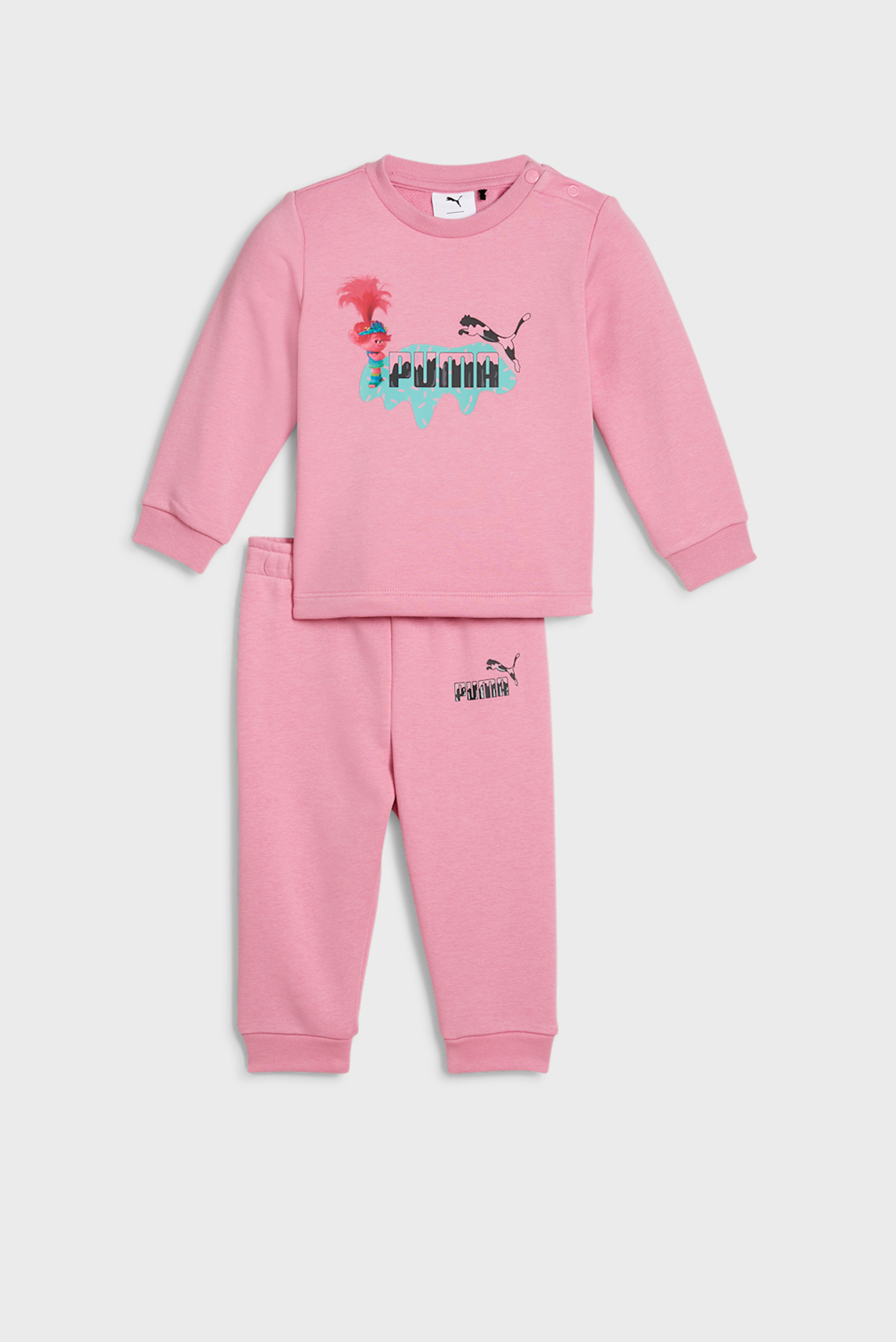 Детский розовый спортивный костюм (свитшот, брюки) PUMA x TROLLS Crew Jogger Set Toddler 1