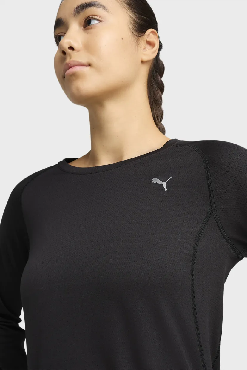 Женский черный лонгслив VELOCITY Long Sleeve Running Top Women 4