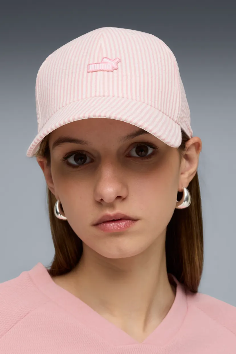 Розовая кепка в полоску Essentials No.1 Logo Baseball Cap 3