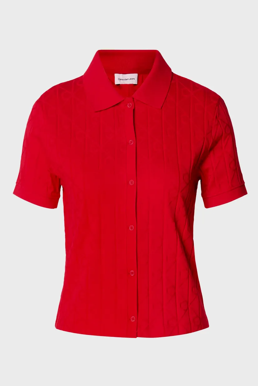 Женское красное поло JACQUARD 6