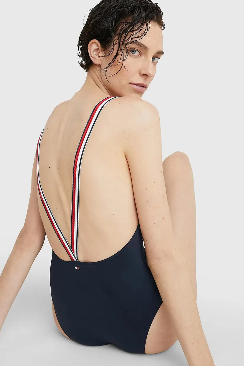 Жіночий темно-синій купальник STRAIGHT NECK ONE PIECE 4