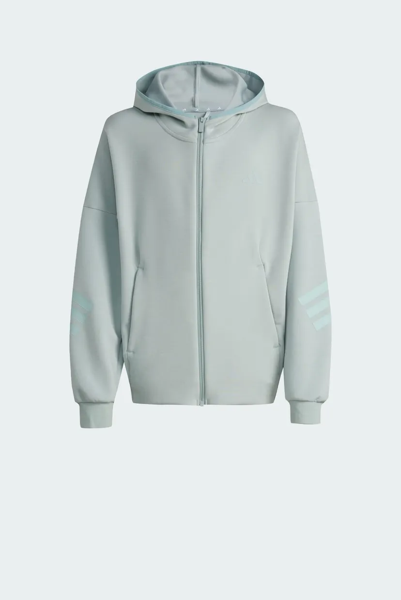 Дитяче зелене худі FUTURE ICONS 3 STRIPES FULL ZIP 6