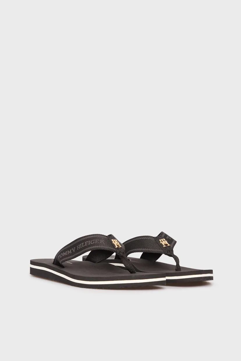 Женские черные вьетнамки HILFIGER WEBBING BEACH SANDAL 3