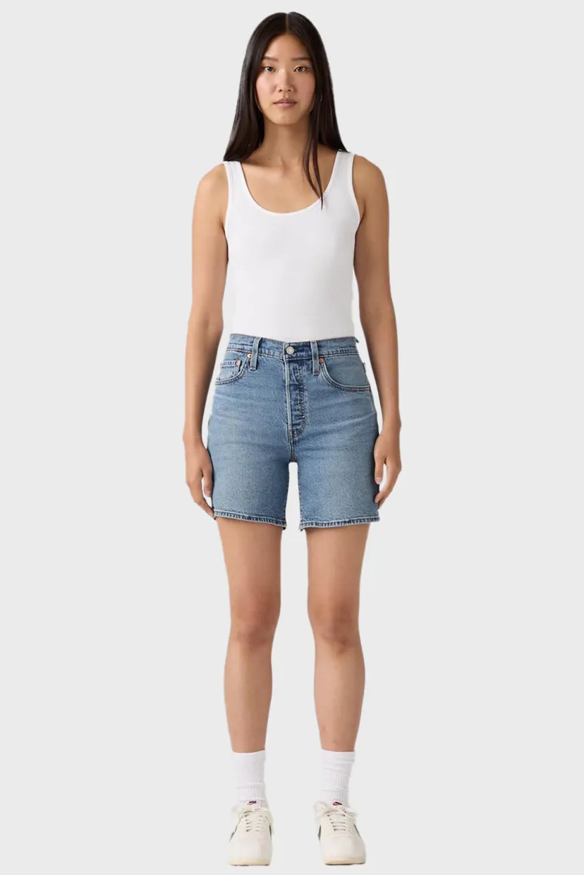 Жіночі блакитні джинсові шорти 501® Mid Thigh 3