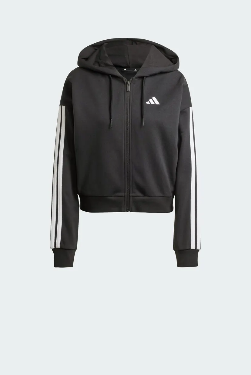 Женское черное худи Essentials 3-Stripes French Terry 6