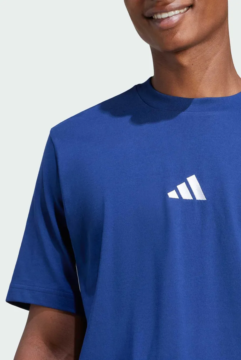 Чоловіча синя футболка Essentials 3-Stripes Single Jersey 4