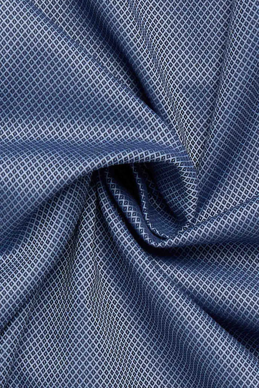 Чоловіча синя сорочка з візерунком SLIM FIT 4