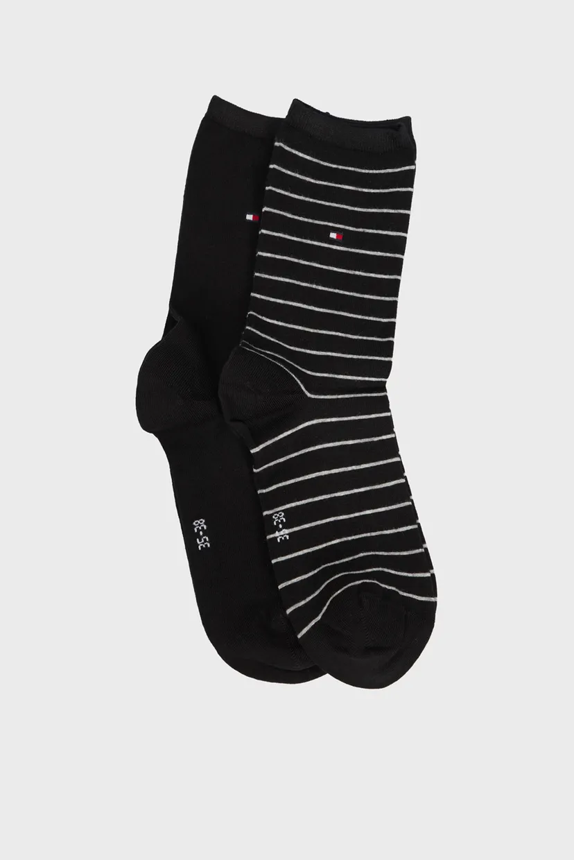 Женские черные носки (2 пары) TH WOMEN SOCK  SMALL STRIPE 3