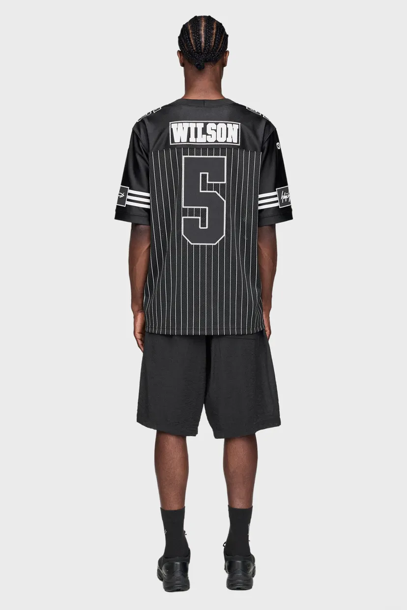 Черная футболка в полоску Y-3 ELITE 5 A FOOTBALL (унисекс) 3