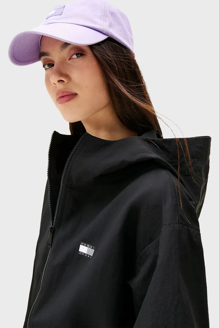 Жіноча чорна вітровка TJW MIDI HOODED WINDBREAKER 4