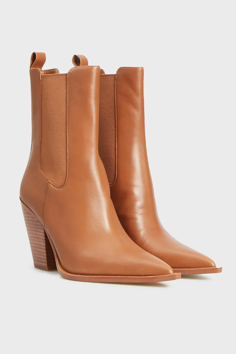 Женские рыжие кожаные казаки LENI BOOTIE Michael Kors 40T4LNHE5L