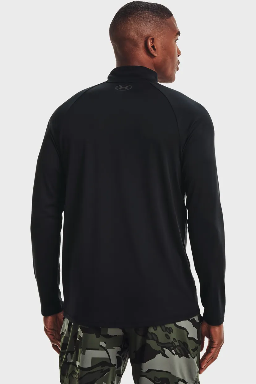Мужской черный лонгслив UA Tech 2.0 1/2 Zip 3