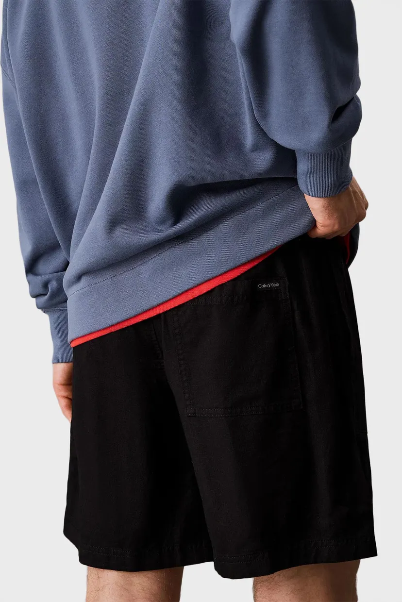 Чоловічі чорні шорти LINEN SHORT 4