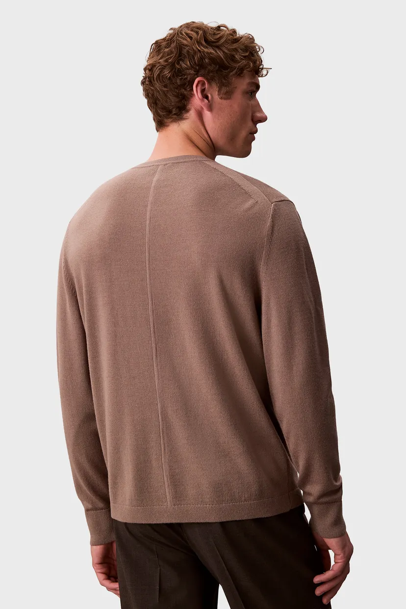 Чоловічий бежевий вовняний джемпер MERINO 3