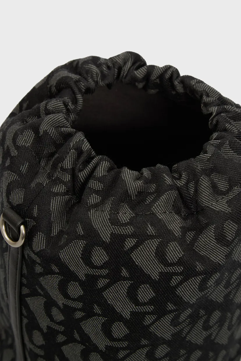 Жіноча чорна сумка з візерунком MONOGRAM BUCKET 5