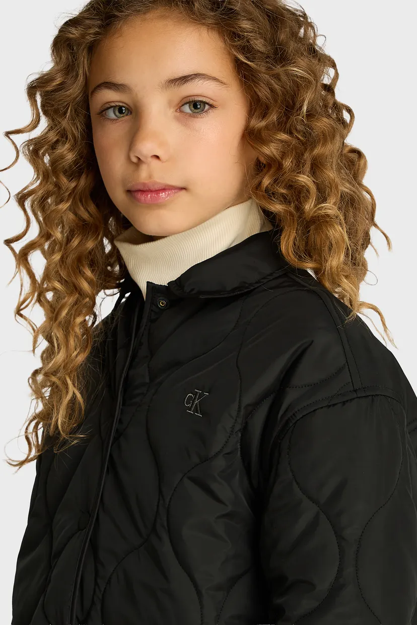 Детская черная рубашка-пальто QUILTED OVERSHIRT 3