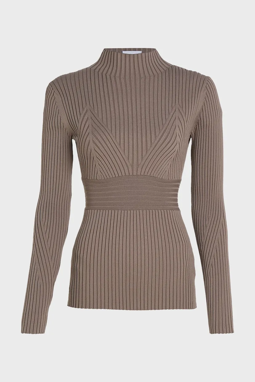 Жіночий коричневий гольф SENSUAL ICONIC RIB SWEATER 6