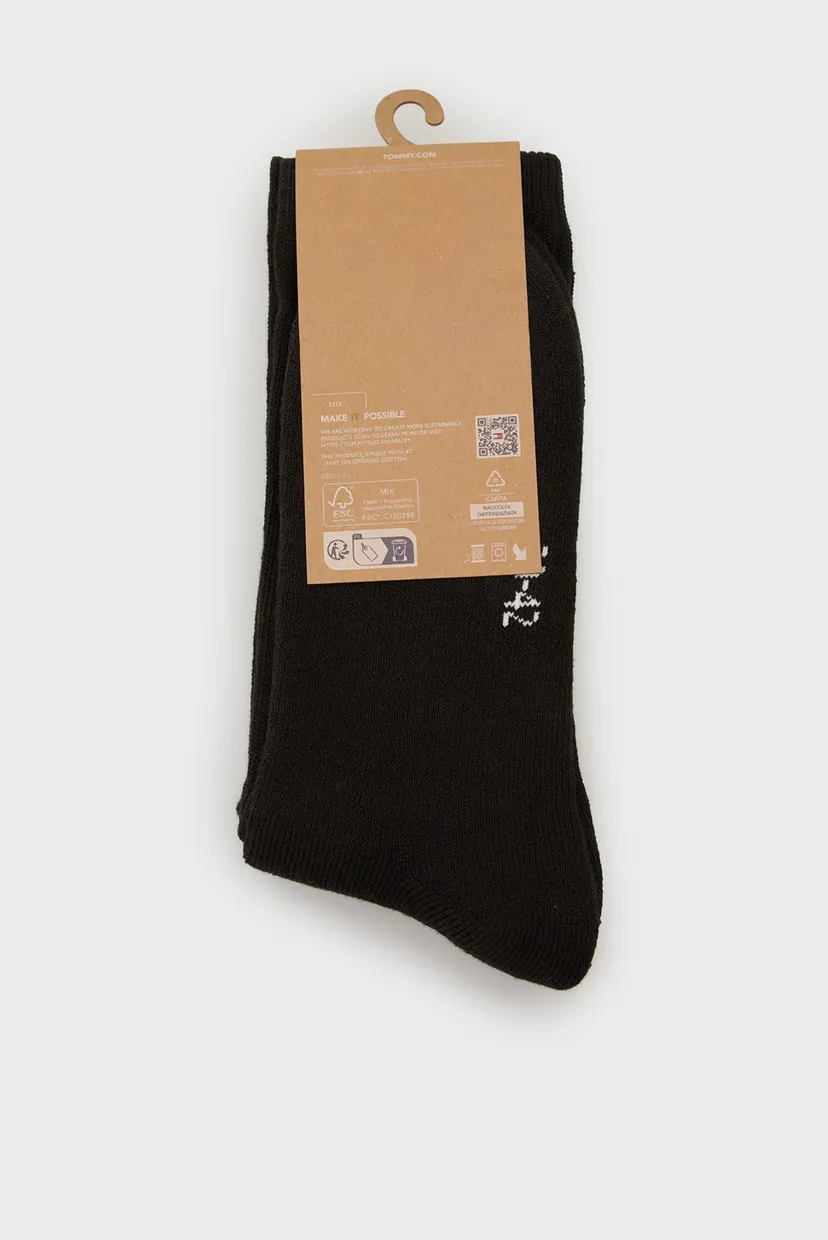 Черные носки (2 пары) TH UNI TJ SOCK 2P FLAG 3