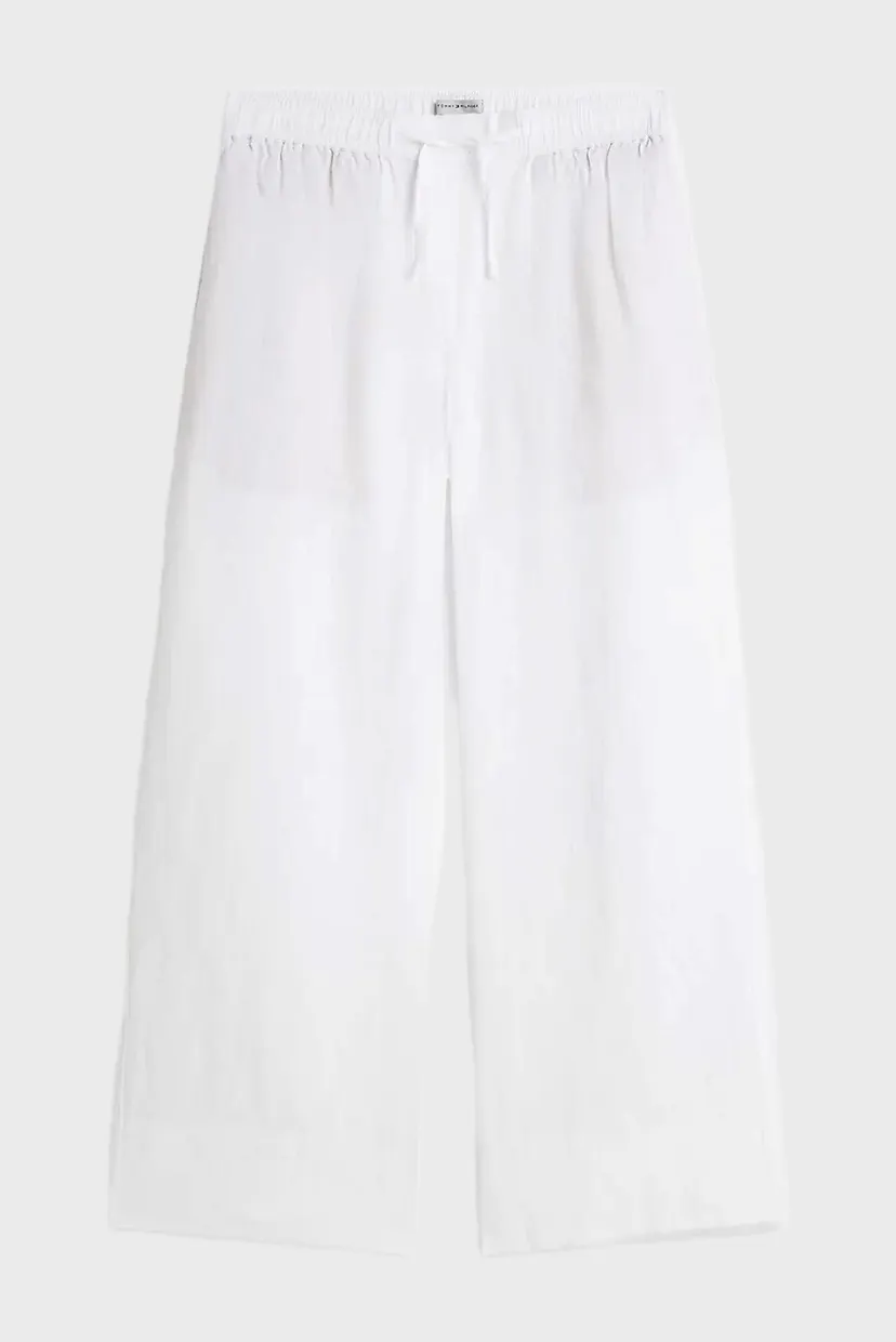 Женские белые льняные брюки PULL ON 5