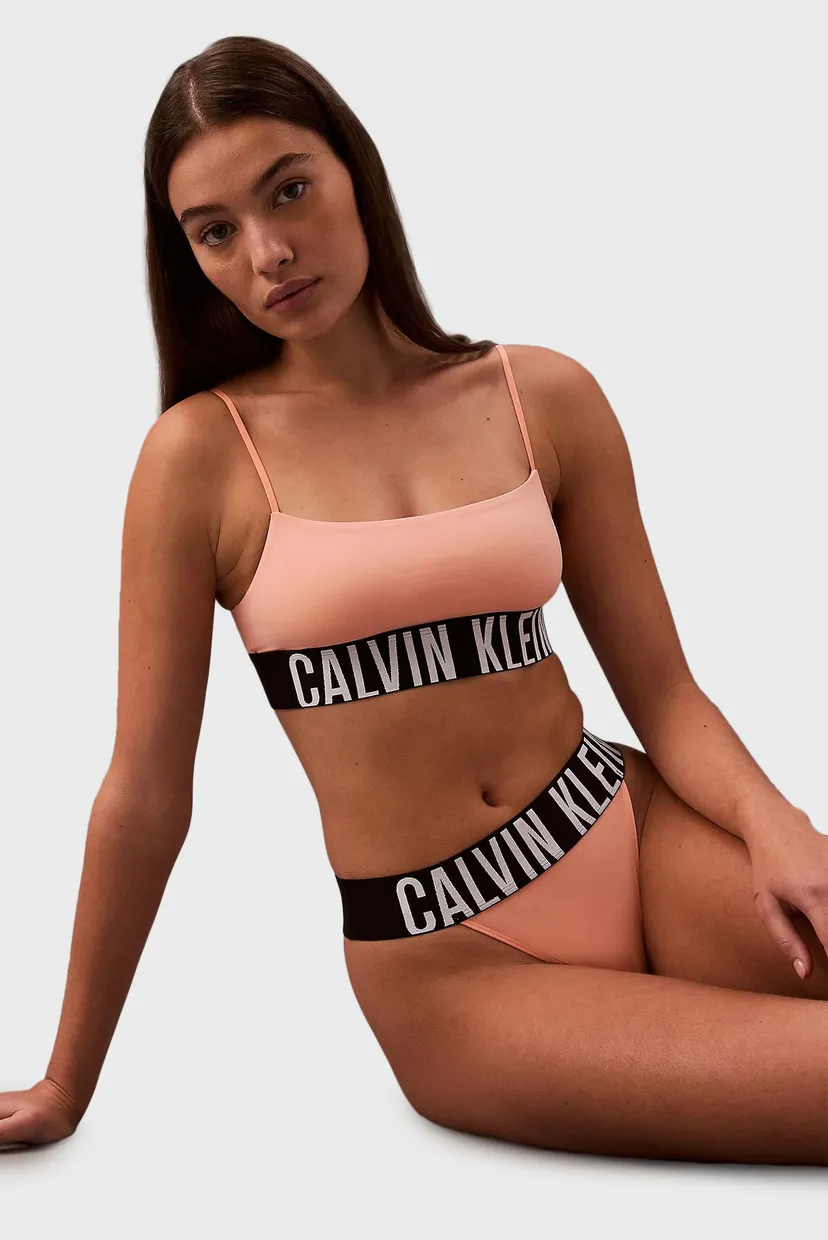 Женские персиковые трусики HIGH LEG THONG 4