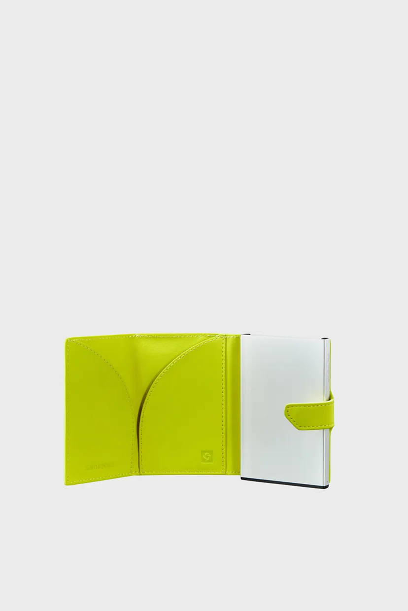 Жіночий салатовий шкіряний гаманець ALU FIT LIME 4