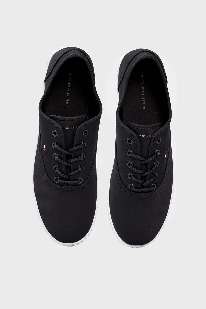 Женские черные кеды CANVAS LACE UP SNEAKER 4