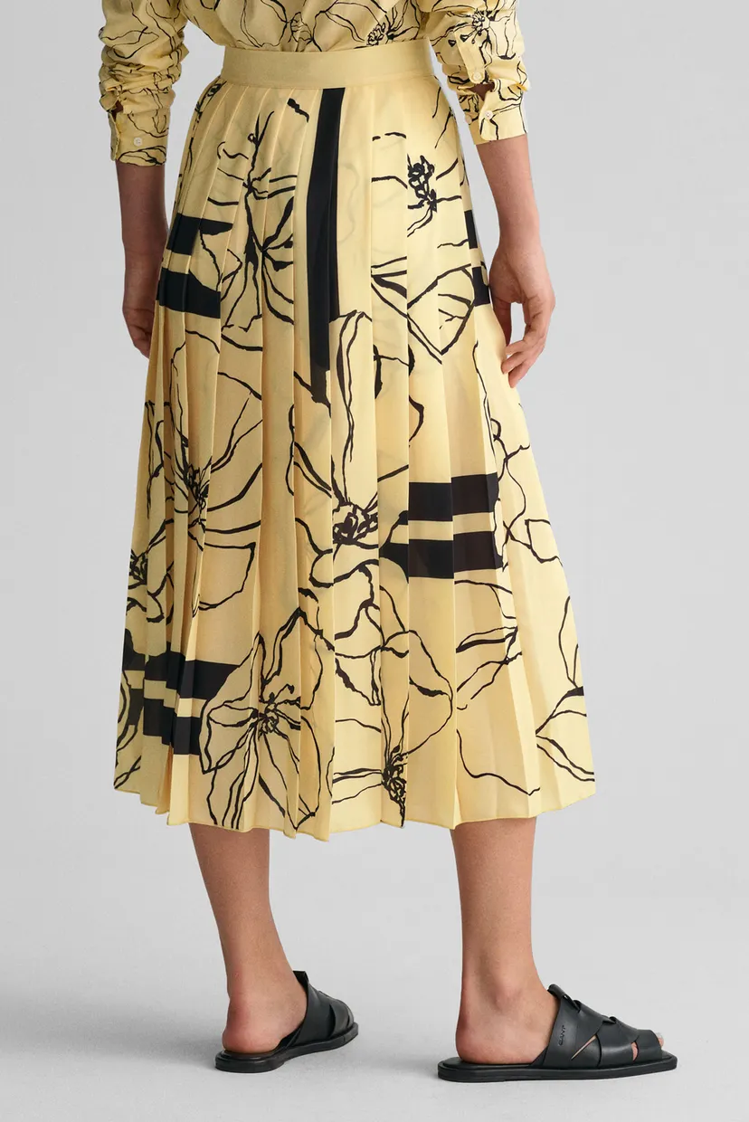 Женская желтая плиссированная юбка с узором LINE DRAWING PLEATED 4